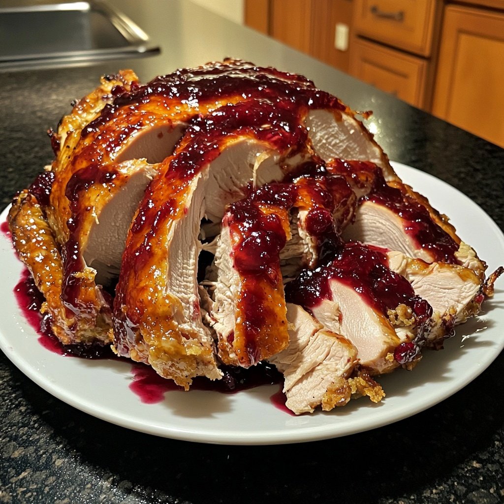 Roasted Turkey with Cranberry Glaze