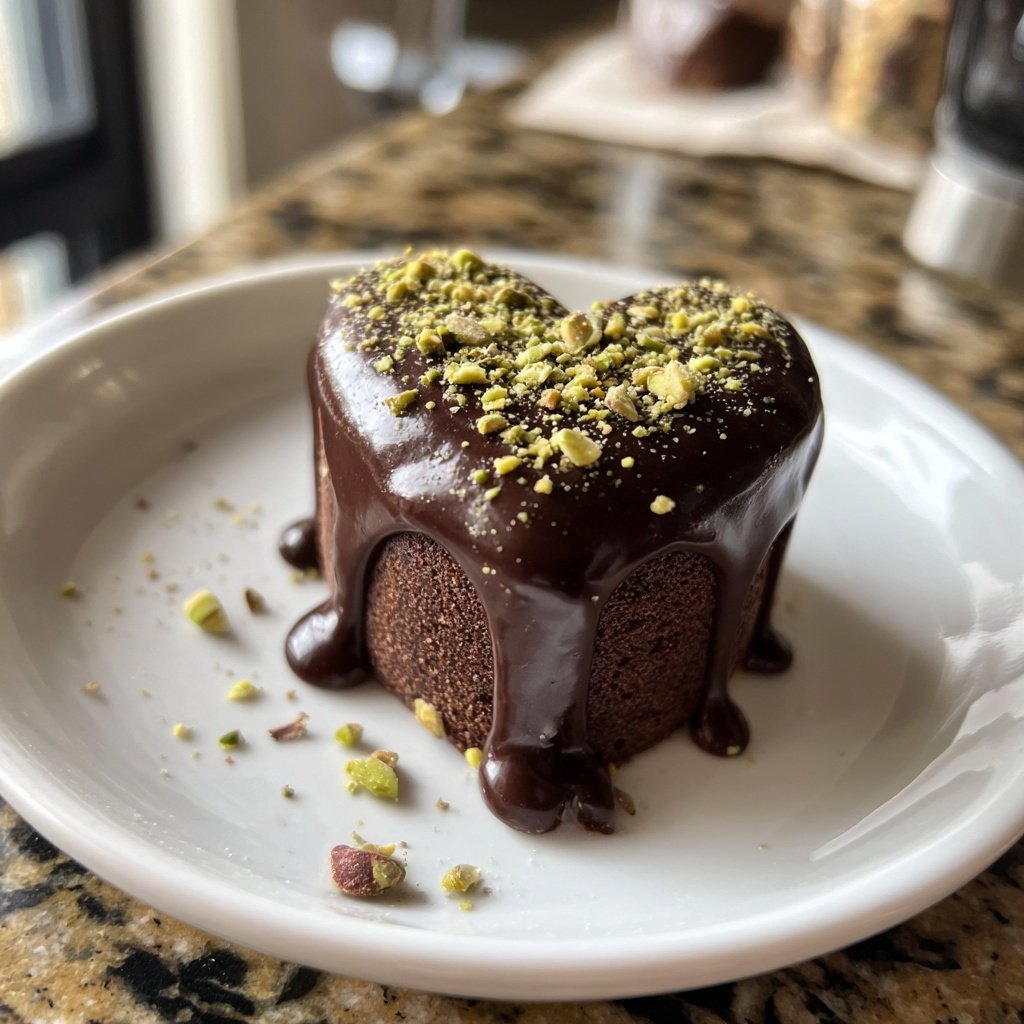 Mini Heart Cake with Pistachio