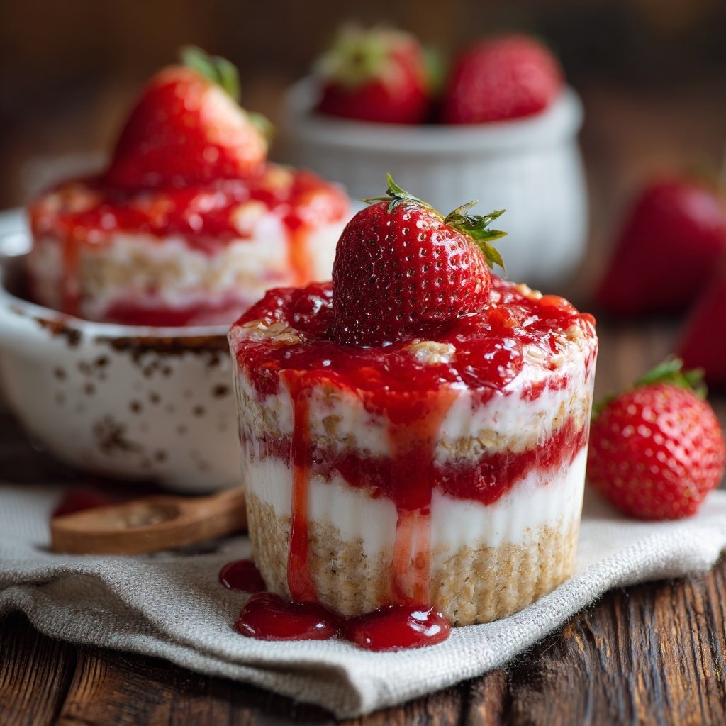 Strawberry Cream Overnight Oat Cups