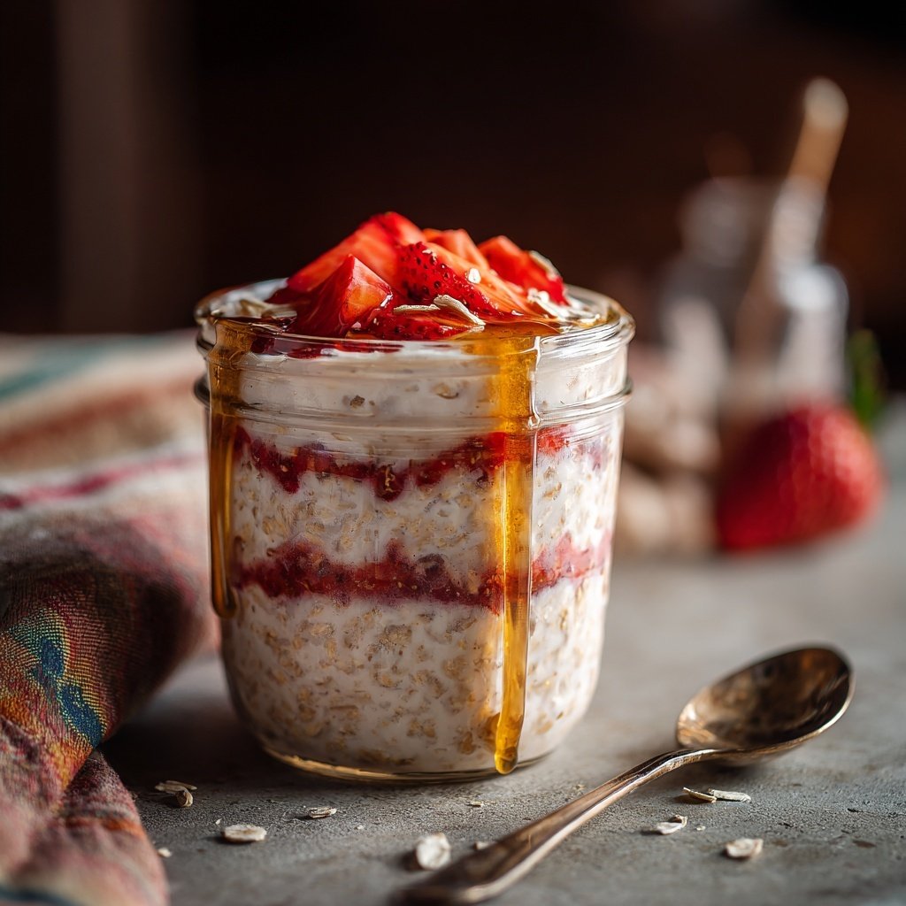 Strawberry Cream Overnight Oats