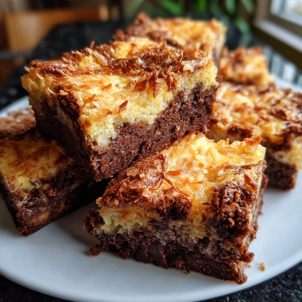 Cottage Cheese Brownies with Toasted Coconut Swirl
