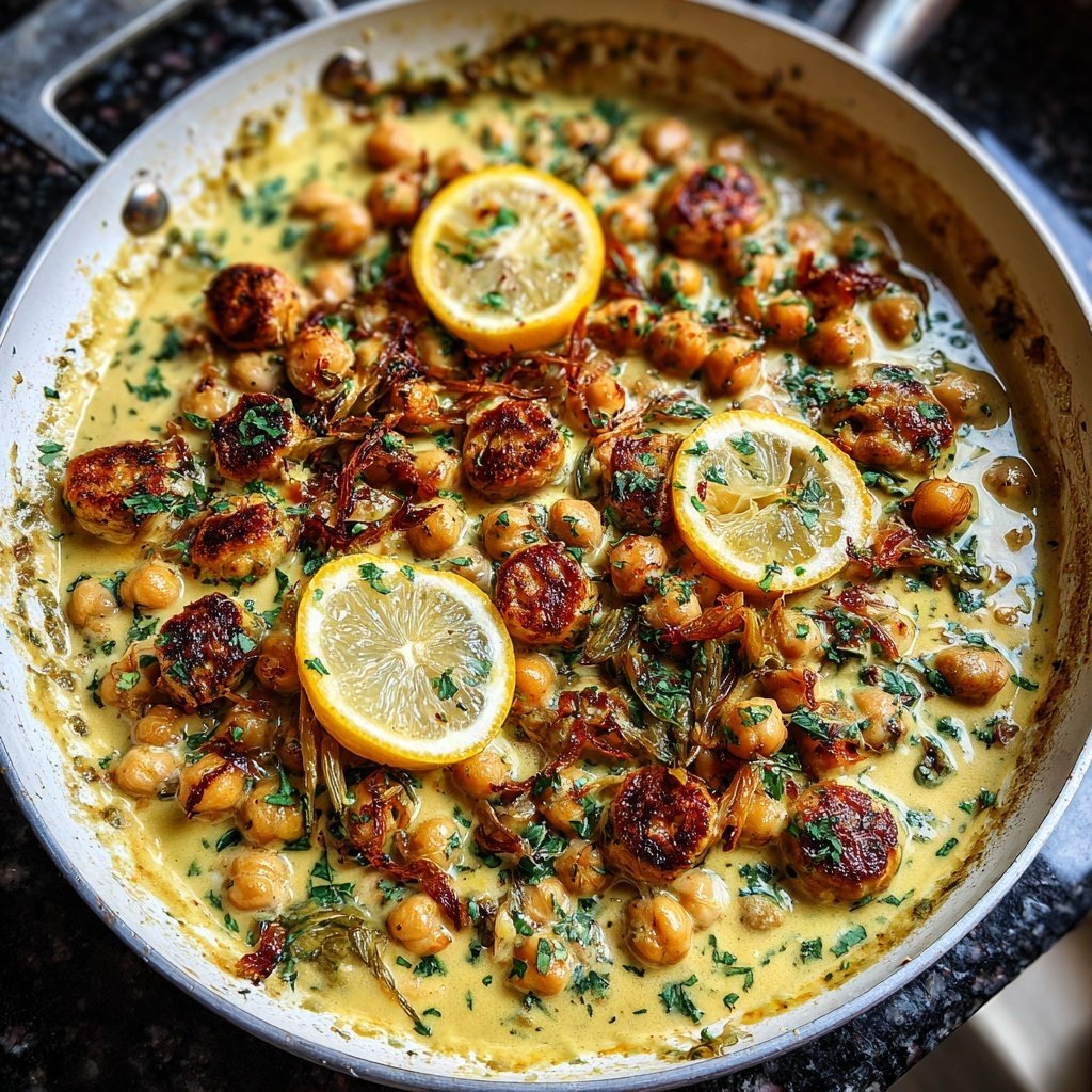 Creamy Lemon Chickpea Skillet