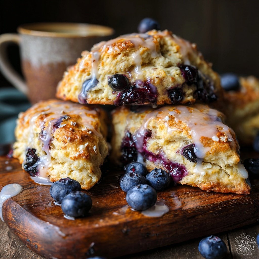 Blueberry Lemon Glazed Scones